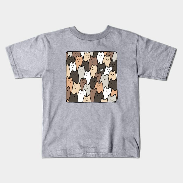Cat Brigade Kids T-Shirt by koomalaama